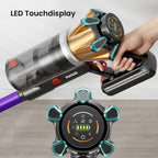 Cordless Vacuum Cleaner 650 W/ 55kPa /70 Min, 1.8 L Battery Vacuum Cleaner with Hurricane Mode, Anti-Tangle Brush, Self-Standing, OLED Display, Wall Charging Station, for Carpets Pet Hair Hard