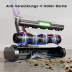 Cordless Vacuum Cleaner 650 W/ 55kPa /70 Min, 1.8 L Battery Vacuum Cleaner with Hurricane Mode, Anti-Tangle Brush, Self-Standing, OLED Display, Wall Charging Station, for Carpets Pet Hair Hard